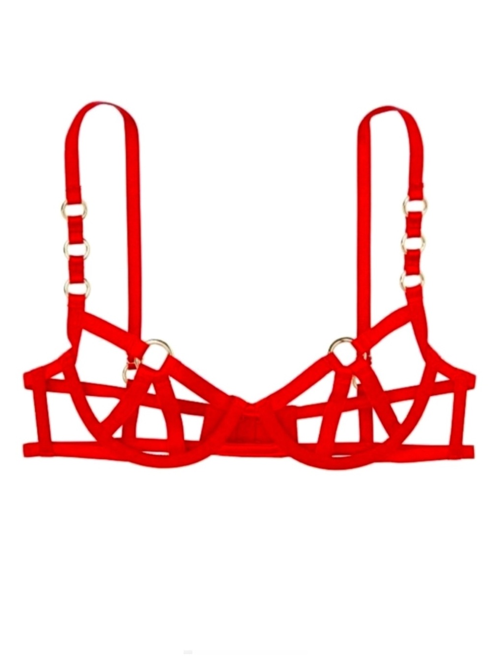 Victoria's Secret Red Strappy Cage Underwire Bra - NWT